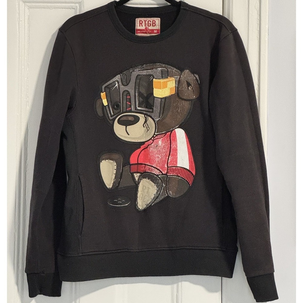 RTGB Men's Sweatshirt Bear Size Medium Distressed